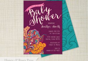 Moroccan Style Baby Shower Invitations Moroccan Baby Shower Invite Baby Girl Baby Shower Boho