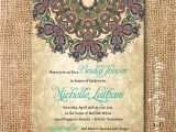 Moroccan themed Bridal Shower Invitations Boho Medallion Bridal Shower Invitation Rustic byzantine