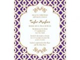 Moroccan themed Bridal Shower Invitations Purple and Gold Moroccan Bridal Shower Invites