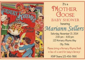 Mother Goose Baby Shower Invitations Vintage Nursery Rhyme Mother Goose Baby Shower by