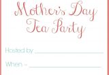 Mother S Day Tea Party Invitation Wording Mother S Day Tea Party Invitation Free Printables