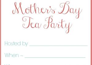 Mother S Day Tea Party Invitation Wording Mother S Day Tea Party Invitation Free Printables