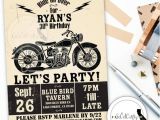Motorcycle Birthday Party Invitations Motorcycle Birthday Party Invitation Poster Vintage by