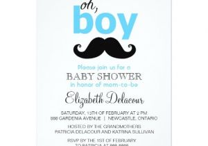 Moustache Baby Shower Invitations Blue Oh It S A Boy Mustache Baby Shower Invitation