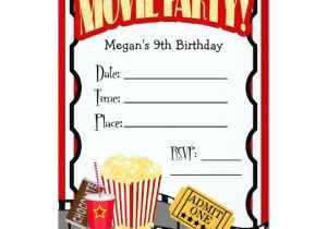 Movie Night Party Invitation Template Free Movie Night Any Occasion Fill In Party Invitation Zazzle Com