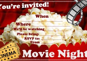 Movie Party Invitations Free Printable Invitations for Sleepover Party