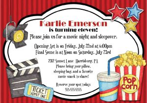 Movie theater Birthday Party Invitations 3 Nice Movie Night Birthday Party Invitations