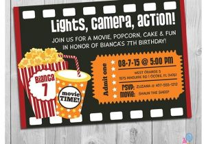 Movie theater Birthday Party Invitations Movie Party Invitation Printable Boys or Girls Movie