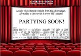 Movie theater Birthday Party Invitations Movie theater Birthday Party Invitations for A Night at the
