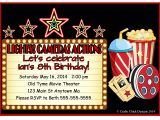 Movie theater Birthday Party Invitations Movie theater Birthday Party Invitations Style 2 Crafty
