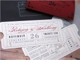 Movie theater Wedding Invitations formal Vintage Ticket Wrap Enclosure Invitation Suite for