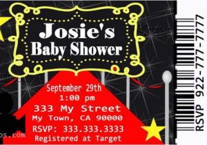 Movie themed Baby Shower Invitations Movie Ticket Red Carpet Baby Shower Party by Mis2manos On