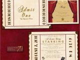 Movie themed Wedding Invites Antique theatre Ticket Custom Wedding Invitation Sample