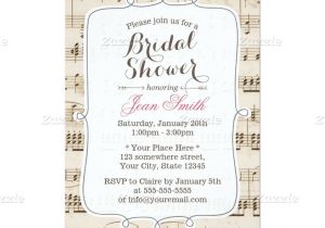 Music themed Baby Shower Invitations Vintage Music Sheet Bridal Shower Invitations