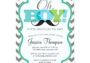 Mustache Invitations for Baby Shower Oh Boy Mustache Baby Shower Invitation