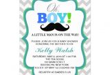 Mustache Invitations for Baby Shower Oh Boy Mustache Baby Shower Invitations Chevron