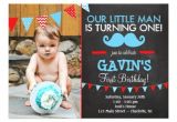 Mustache Invitations for First Birthday Mustache First Birthday Invitation