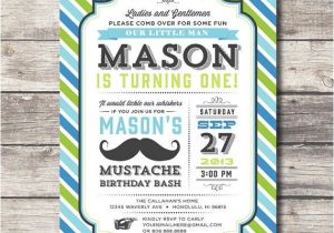 Mustache Invitations for First Birthday Printable Little Man Mustache Bash Invitation Birthday