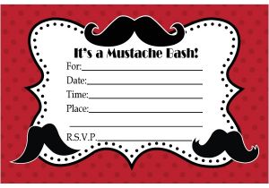 Mustache Party Invitation Template 11 Best S Of Moustache Birthday Party Printable