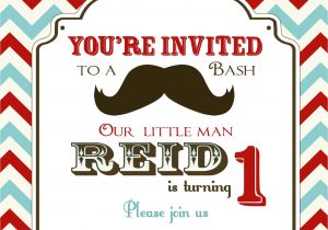 Mustache Party Invitation Template Free Mustache Birthday Party Invitations