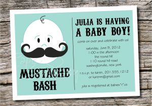 Mustache themed Baby Shower Invitations Mustache Baby Shower Invitation Templates