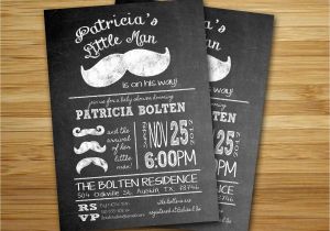 Mustache themed Baby Shower Invitations Mustache Baby Shower Invitations