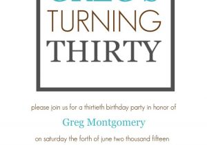 My 30th Birthday Invitation Wording Birthday Invitation Template 30th Birthday