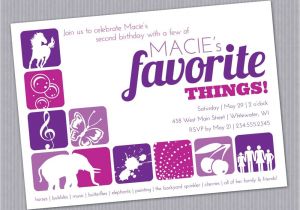 My Favorite Things Party Invitation Favorite Things Birthday Party Invitation Custom Printable