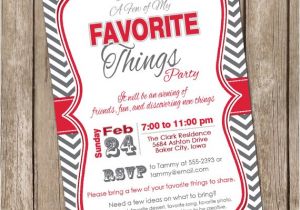 My Favorite Things Party Invitation Wording A Few Of My Favorite Things Chevron Invitation Printable