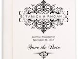 My Wedding Com Invitations Accordion Vintage Monogram Save the Date Cards Wedding