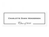Name Cards for Graduation Invitations Graduation Announcement Name Card Border Class Of Double