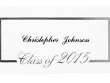 Name Cards for Graduation Invitations Sy15 Foil Border Name Card Silver