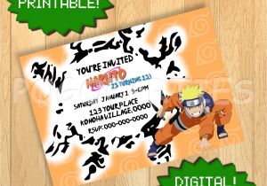 Naruto Birthday Invitation Printable Naruto Uzumaki Invitation Birthday Party by