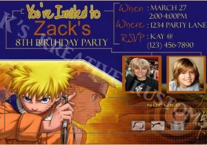 Naruto Birthday Invitations Naruto Custom Birthday Party Invitation Hq Digital File