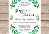 Nature themed Birthday Party Invitations Botanical Bridal Shower Invitation Spring Bridal Shower