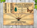 Nature themed Birthday Party Invitations Science Museum Invitation Ticket Nature Insect Invitation