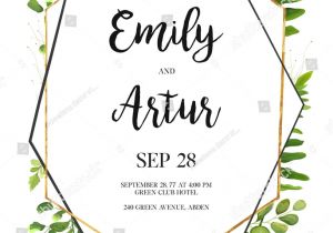 Nature Wedding Invitation Template 2019 Vector Floral Design Card Green Fern forest