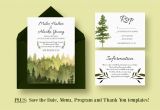 Nature Wedding Invitation Template In the Woods Wedding Suite Invitation Templates On