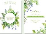 Nature Wedding Invitation Template Wedding Invitation Card Template Nature theme Green Leaves