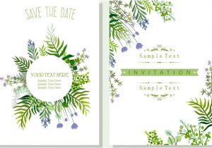 Nature Wedding Invitation Template Wedding Invitation Card Template Nature theme Green Leaves