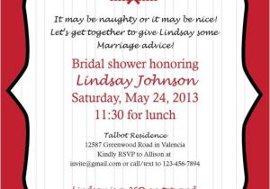 Naughty Bridal Shower Invitations Naughty or Nice Bridal Shower Invite by