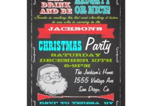 Naughty or Nice Party Invitations Blackboard Naughty or Nice Christmas Party Invites Zazzle