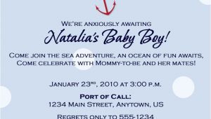 Nautical Baby Shower Invitation Wording Nautical theme Baby Shower Invitation Wording Party Xyz