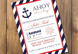 Nautical Baby Shower Invitations Etsy Nautical Boy Baby Shower Invitation by Alexbehmdesigns On Etsy
