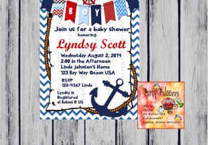 Nautical Baby Shower Invitations Etsy Printable Nautical Baby Shower Invitation by Partypaloozza