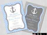 Nautical Baby Shower Invitations for Boys Nautical Baby Shower Invitation Boy Gray & Blue by