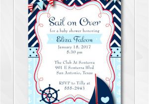 Nautical Baby Shower Invitations for Boys Nautical Baby Shower Invitation for Boys Ahoy It S A Boy