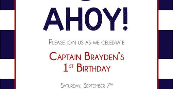 Nautical Birthday Invitation Template Nautical Birthday Invitation by Savethedatedesigns On Etsy
