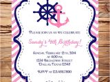 Nautical Birthday Invitation Template Nautical Birthday Invitation Sailor Boy Girl Chevron