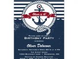 Nautical Birthday Invitation Template Navy Red Rustic Nautical Kids Birthday Invitation Zazzle